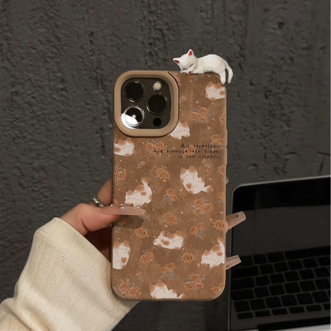 Sleeping Cat Topper Phone Case – Floral Cat Designs