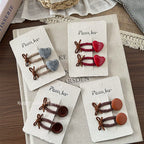 Leather Bow Hair Clip - Modomu