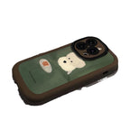 Painted Puppy Bumper Phone Case – Black & White