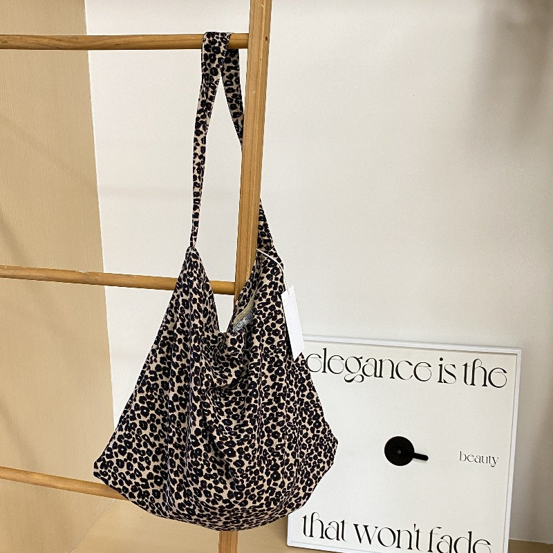 Printed Canvas Slouch Tote
