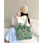 Floral Canvas Tote Commuter Bag