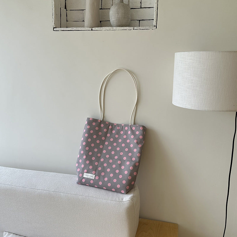 Polka Dot Canvas Tote