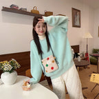 Plush Polka Dot Shoulder Bag - Modomu