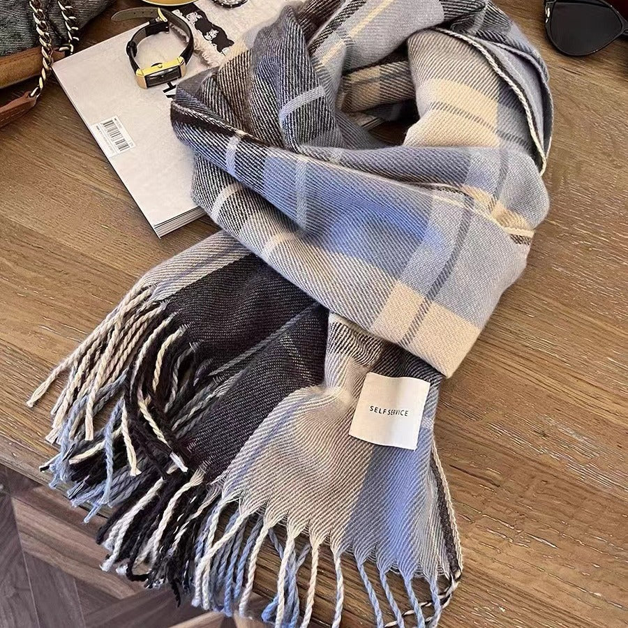 Check Faux Cashmere Scarf