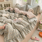 Lace Ruffle Cotton Bedding Set