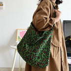 Leopard Canvas Slouch Bag