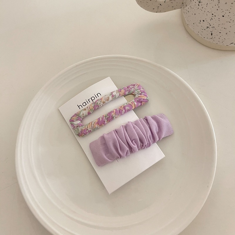 Floral Fabric Hair Clip Set - Modomu