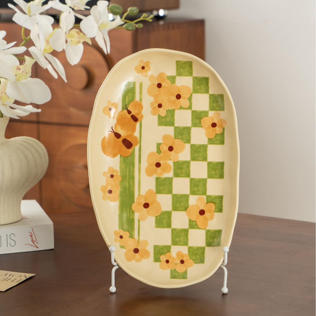 Butterfly Floral Ceramic Rice Bowl - Modomu