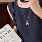 Silver Flower Pendant Necklace
