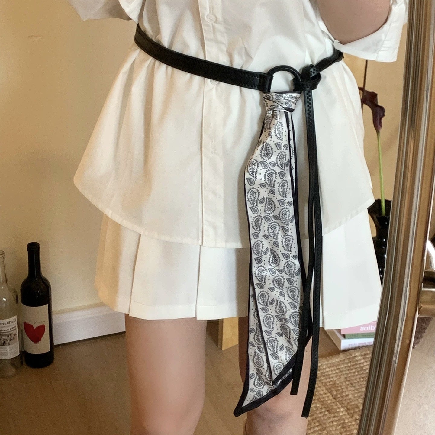 Retro Pattern Silk Scarf Belt - Modomu