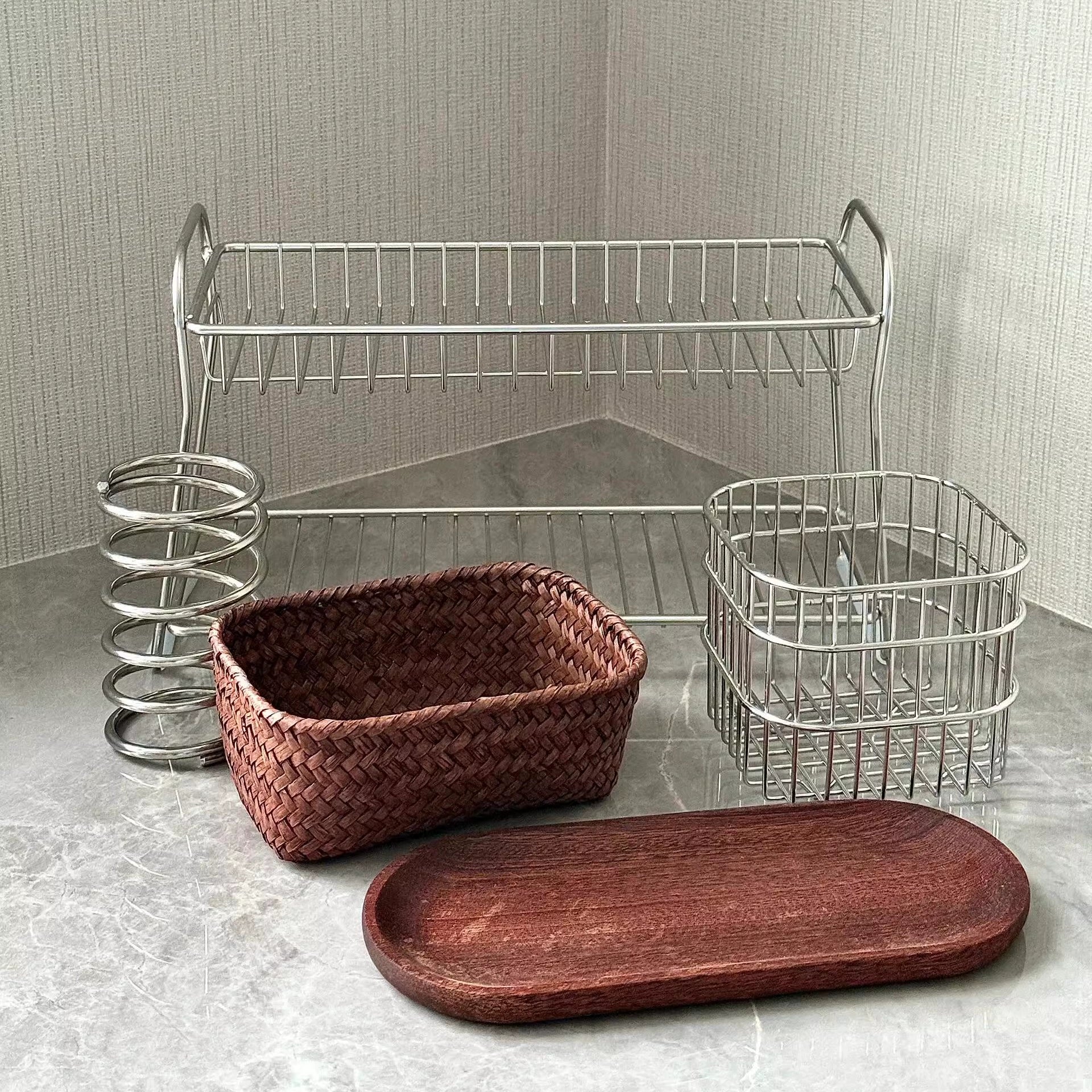 Stainless Steel Cosmetics Basket Rack