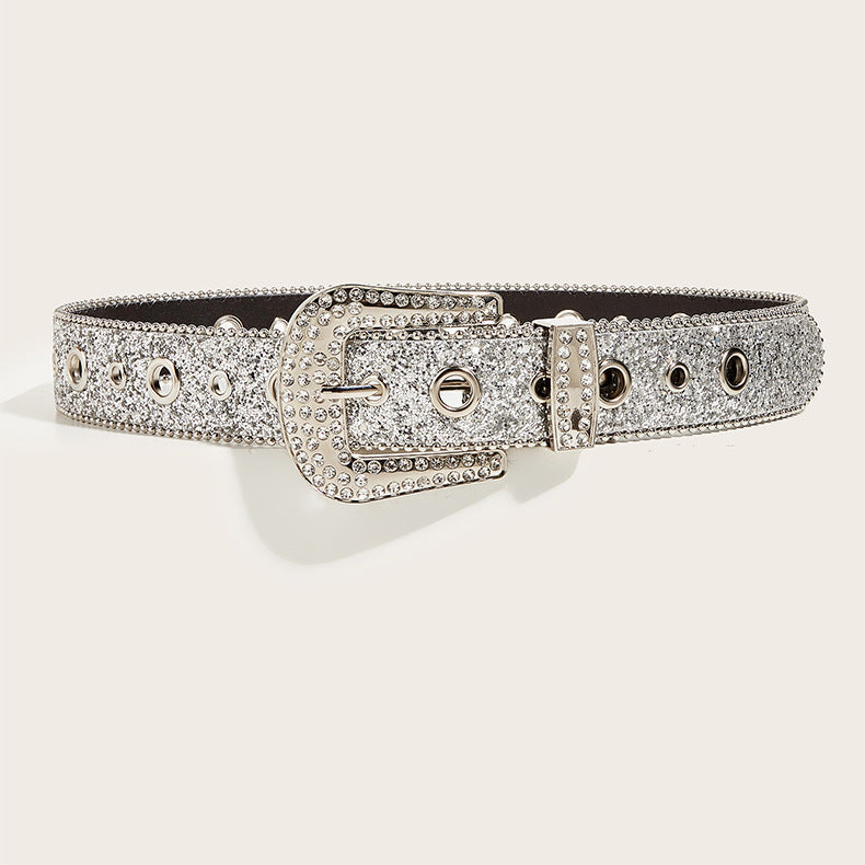 Rhinestone Wide Fashion Belt - Modomu