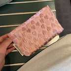 Embroidered Heart Cosmetic Bag - Modomu