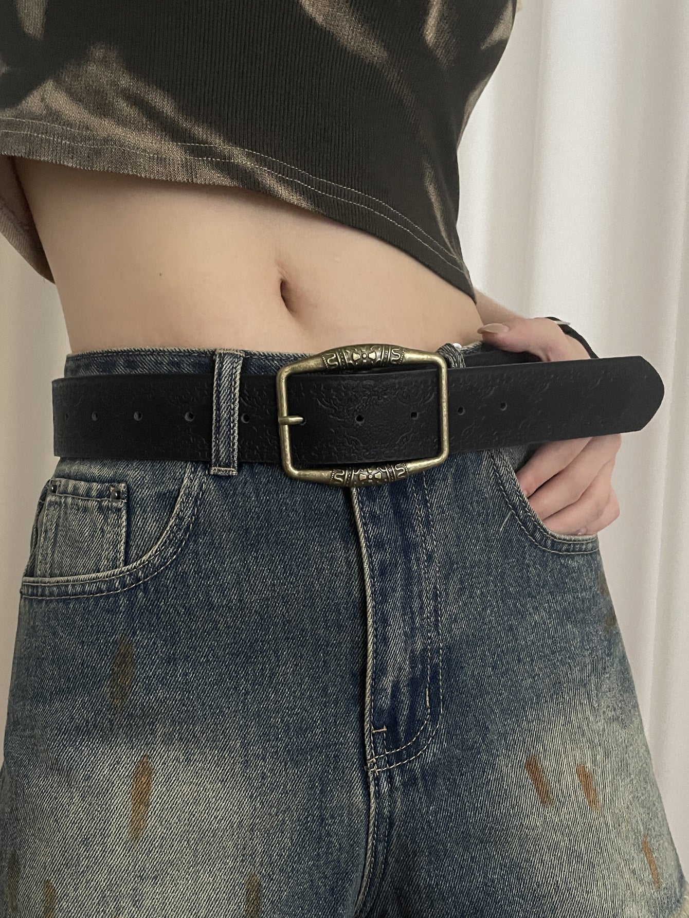 Retro Embossed Ethnic Belt - Modomu