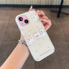 Puppy Row Heart Case – Hot Pink & Cream