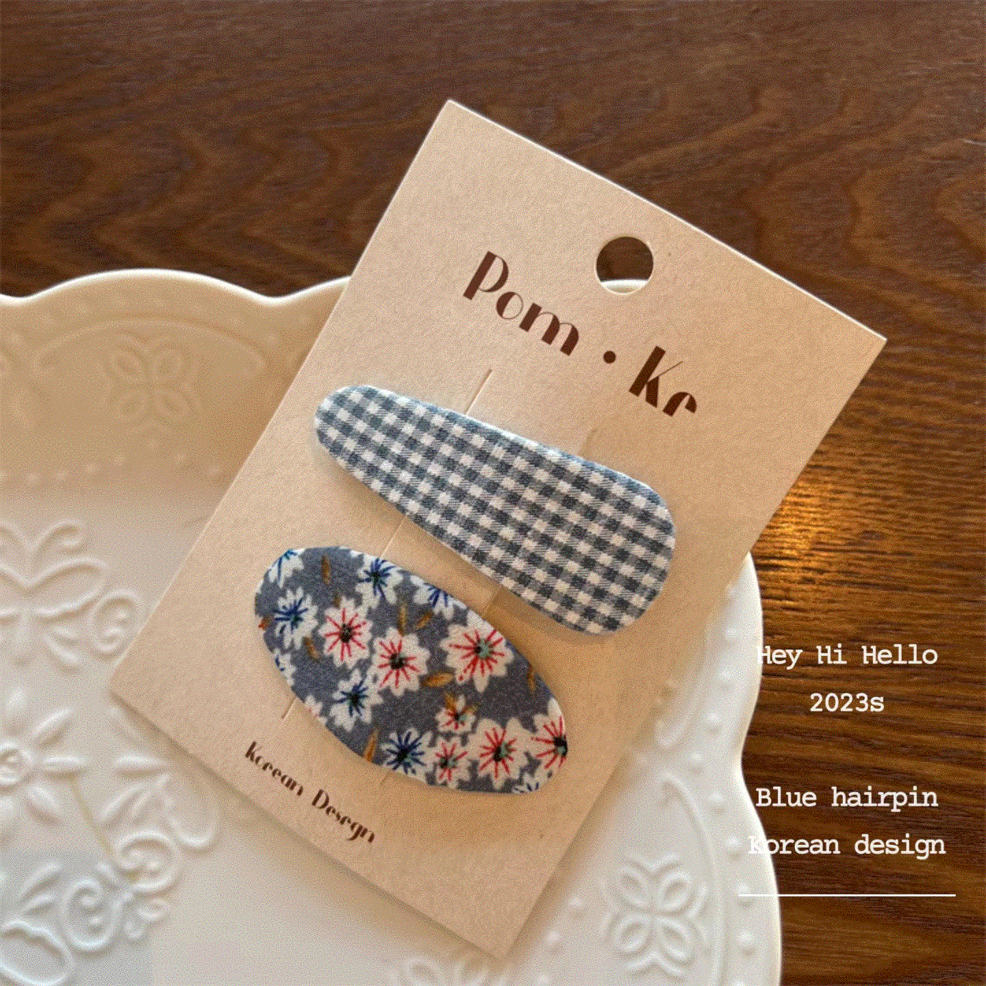 Floral Denim Hair Clip - Modomu