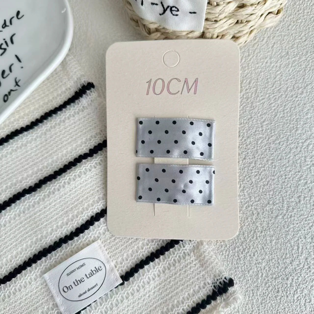 Satin Heart Polka Dot Hairpin - Modomu