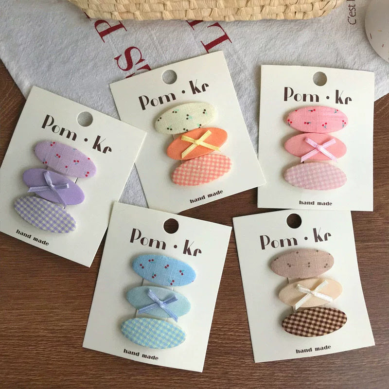 Oval Plaid Floral Hair Clip - Modomu