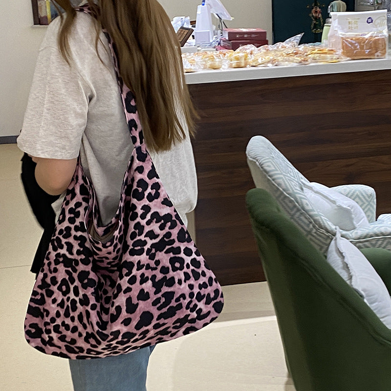 Candy Leopard Slouch Tote