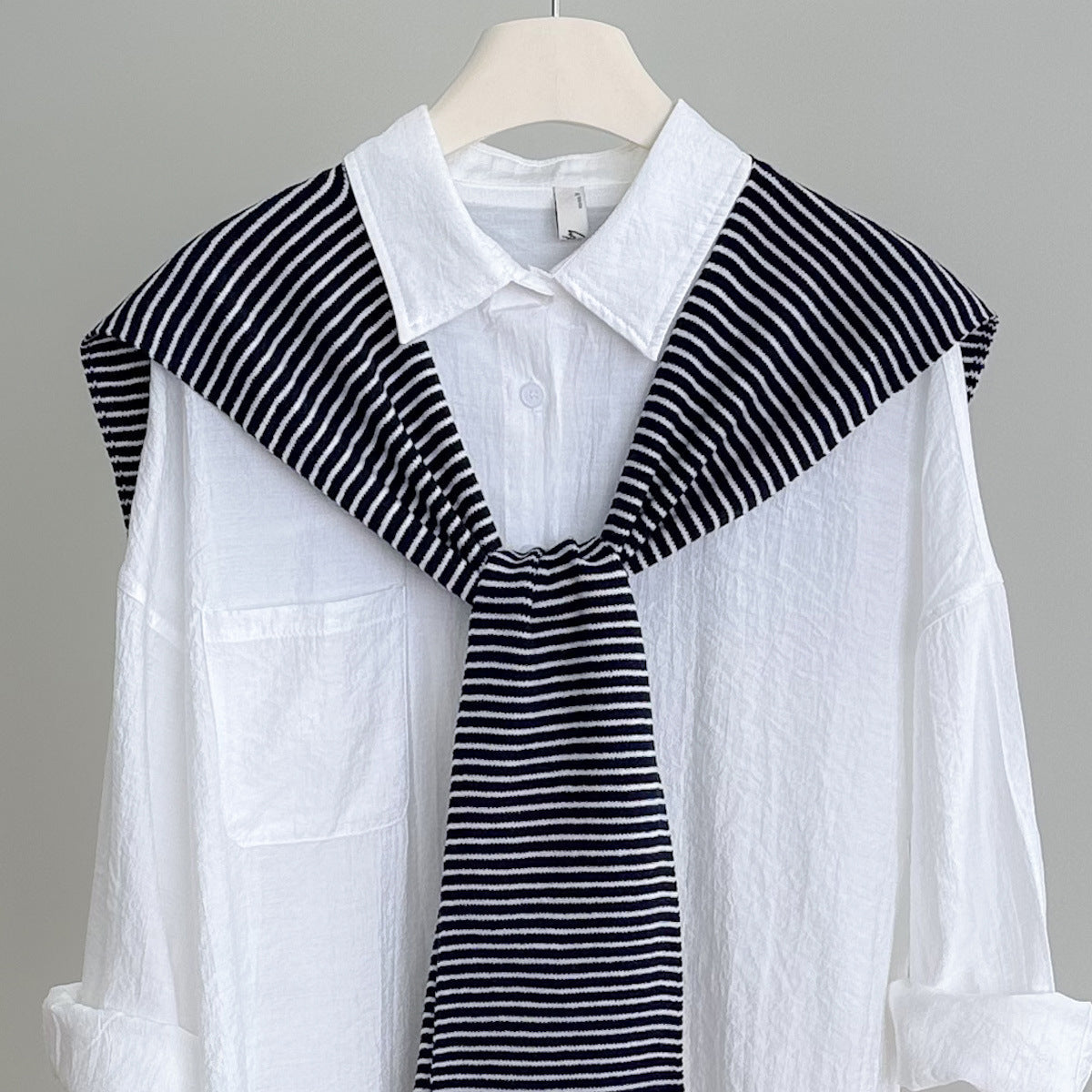 Striped Hooded Cape Shawl Wrap - Modomu