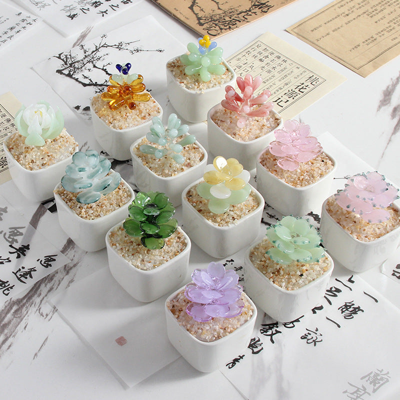 Glass Succulent Cactus Ornament - Modomu