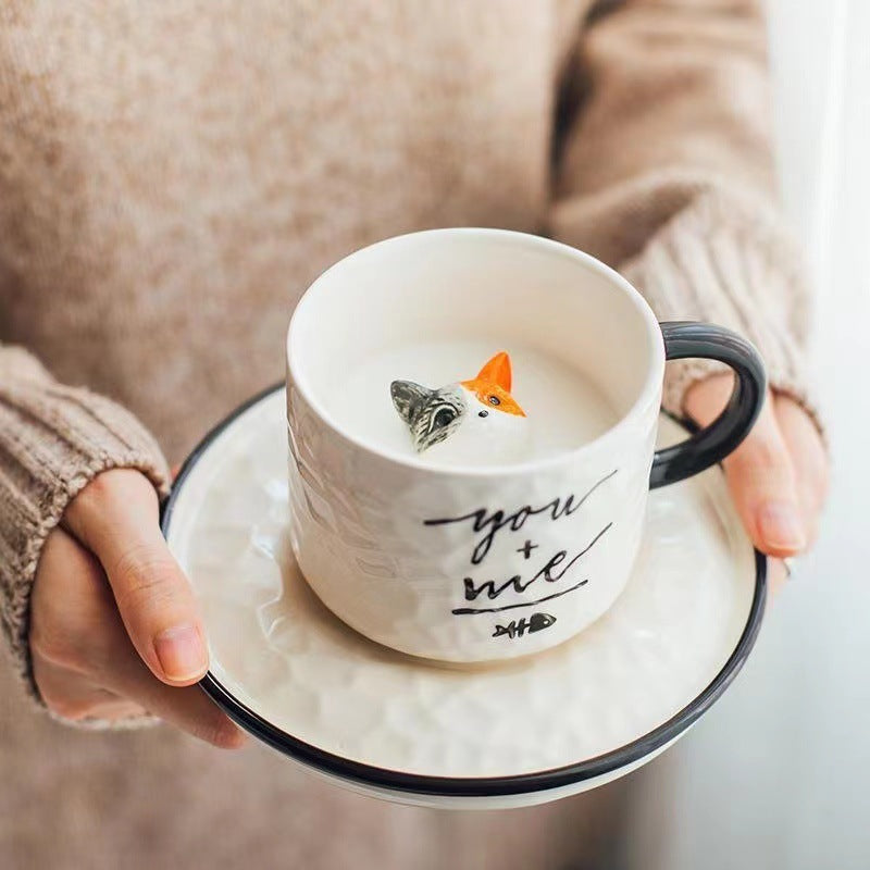 3D Cat Ceramic Coffee Cup