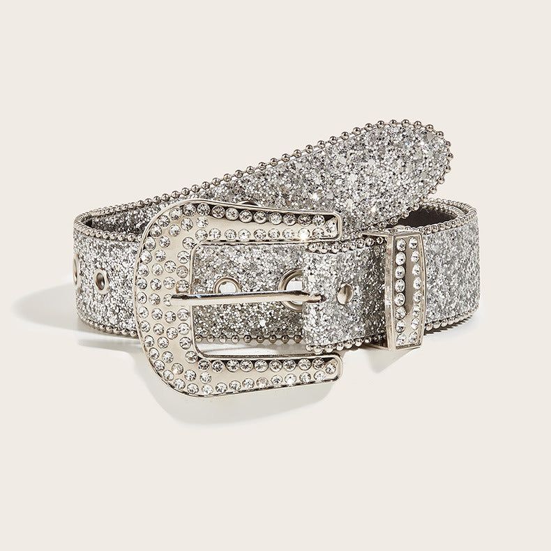Rhinestone Wide Fashion Belt - Modomu