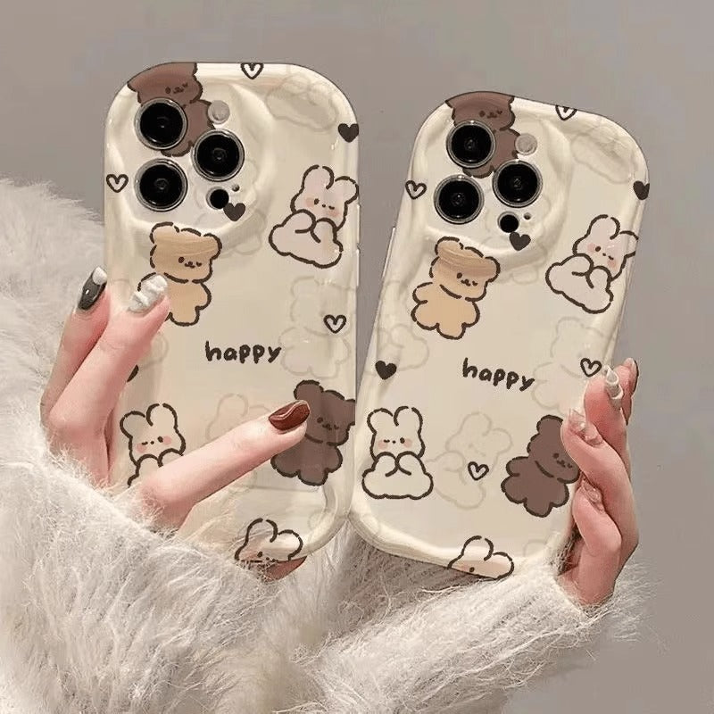Cream Wave Bear Phone Case