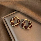 Tiger Eye Stone Hoop Earrings - Modomu