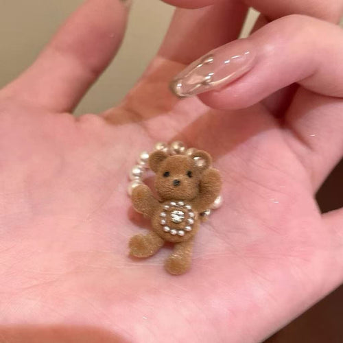 Flocking Bear Pearl Ring - Modomu