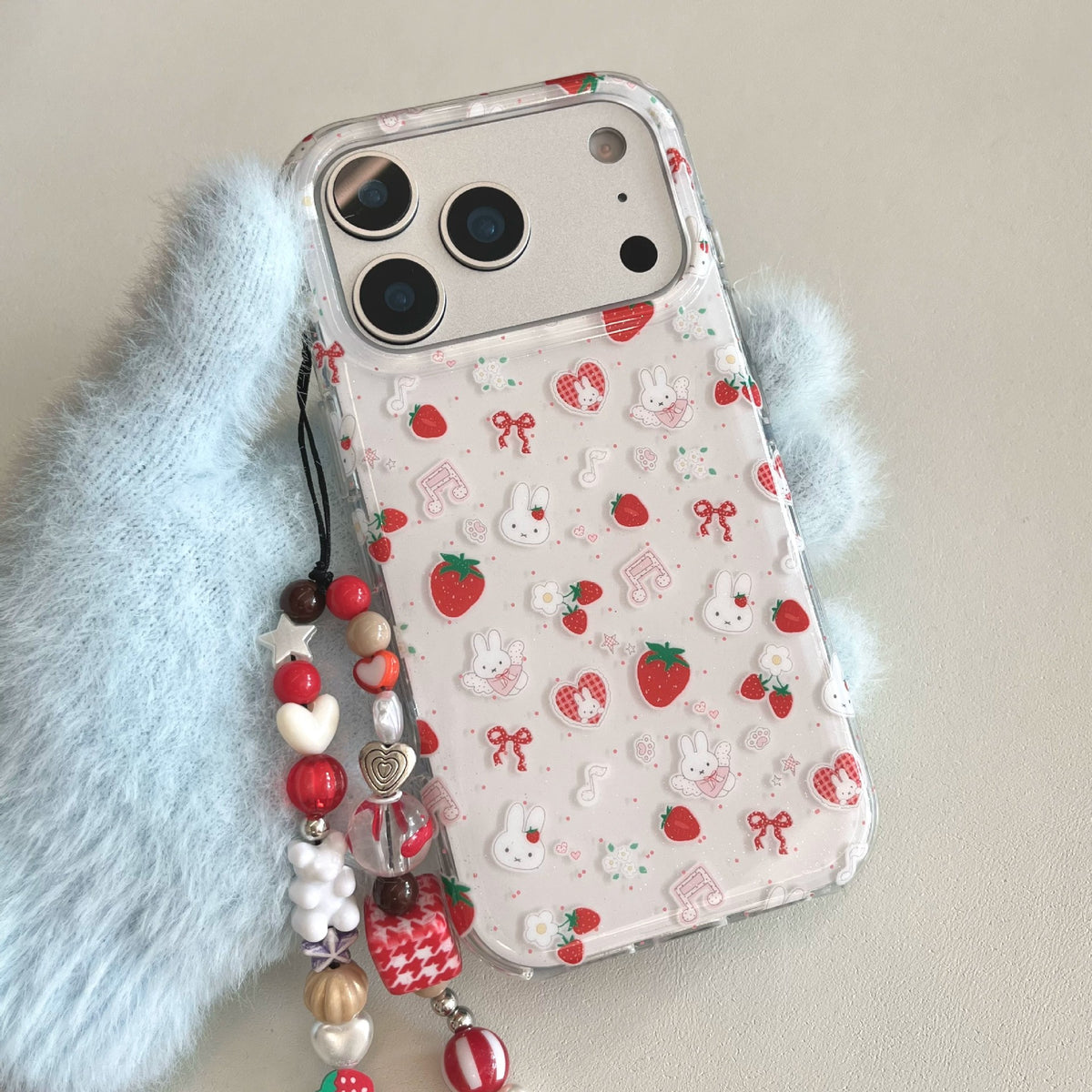 Strawberry Bunny Bow iPhone Case