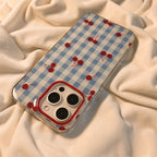 Blue Gingham Cherry Phone Case