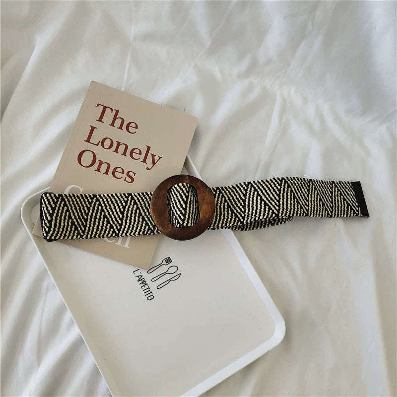 Elastic Round Buckle Waist Belt - Modomu