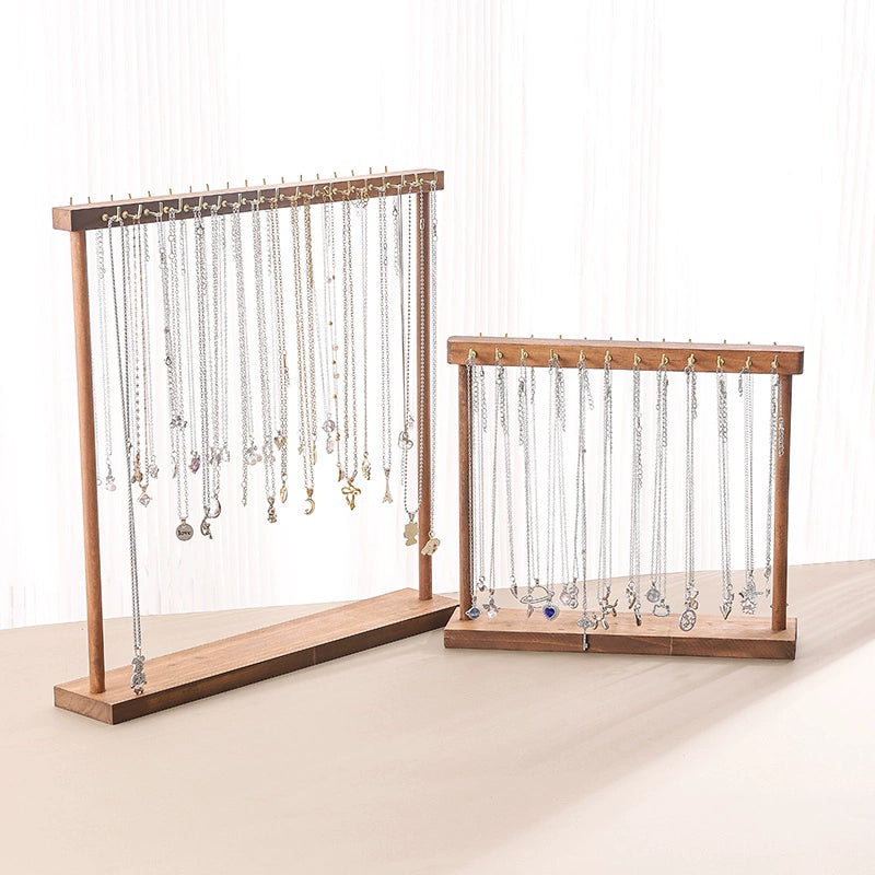 Walnut Jewelry Display Stand Organizer