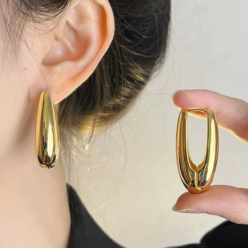 Retro Water Drop Hoop Earrings