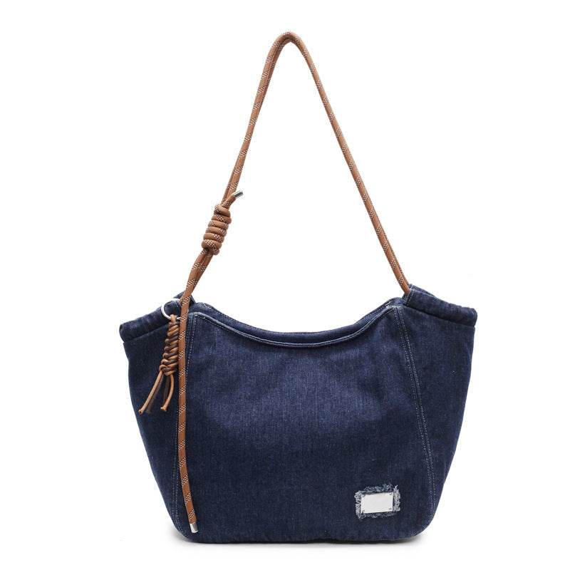 Washed Denim Slouch Tote