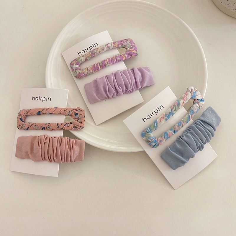 Floral Fabric Hair Clip Set - Modomu