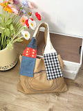 Canvas Shoulder Tote Patchwork