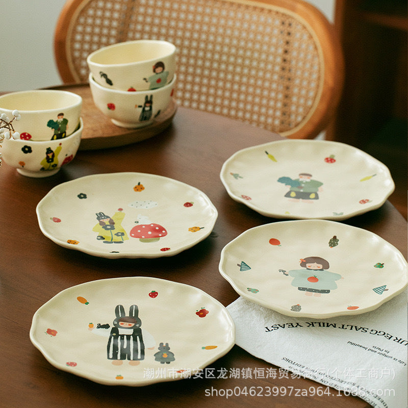 Family Cartoon Ceramic Tableware - Modomu