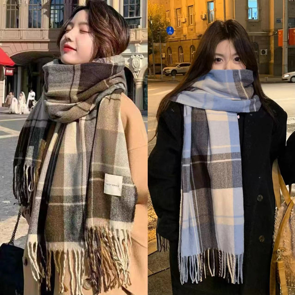 Check Faux Cashmere Scarf