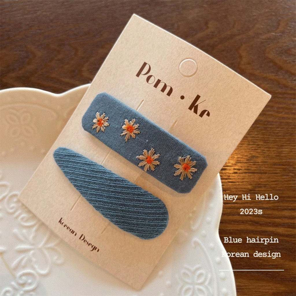 Floral Denim Hair Clip