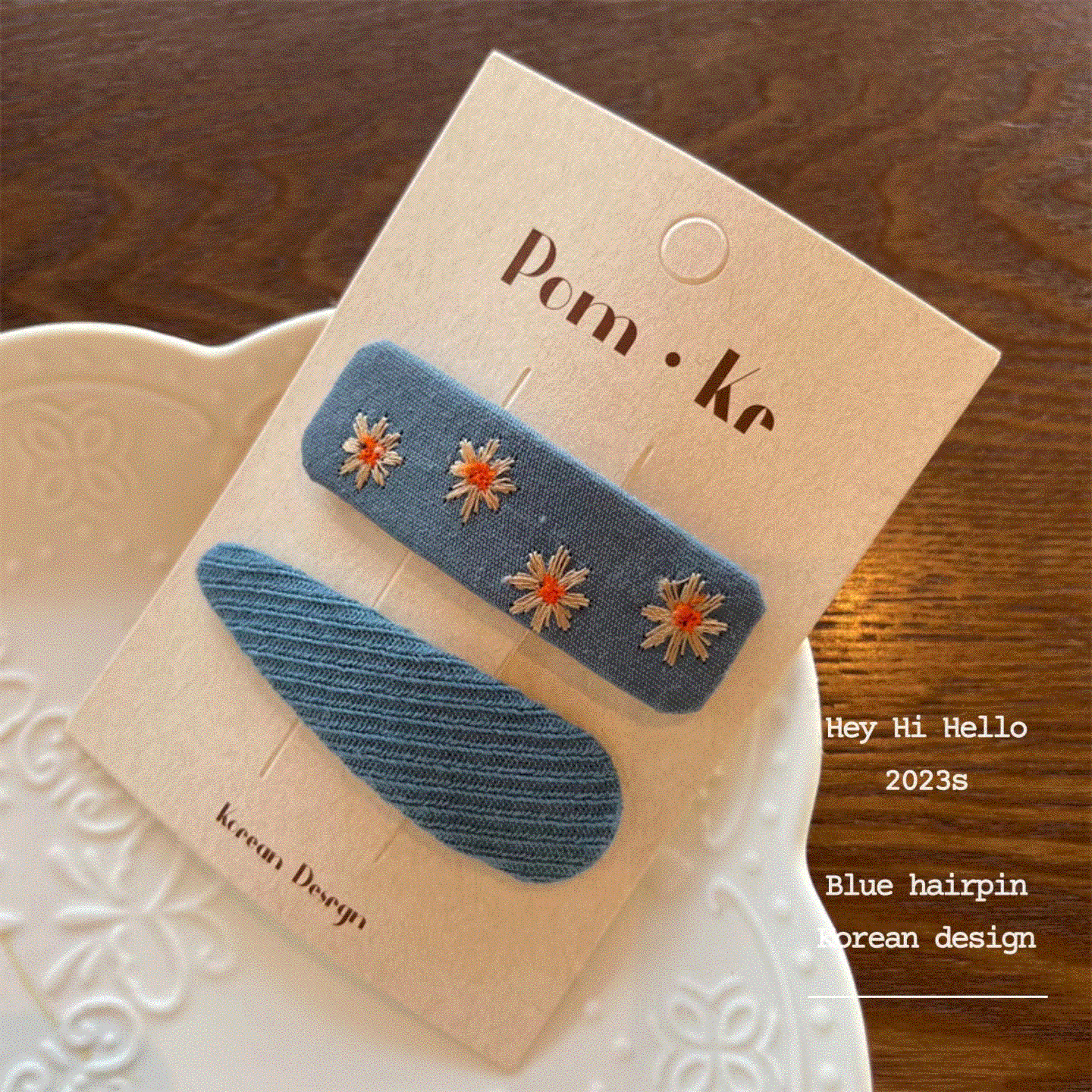 Floral Denim Hair Clip - Modomu