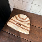 Striped Retro Knit Beanie Hat