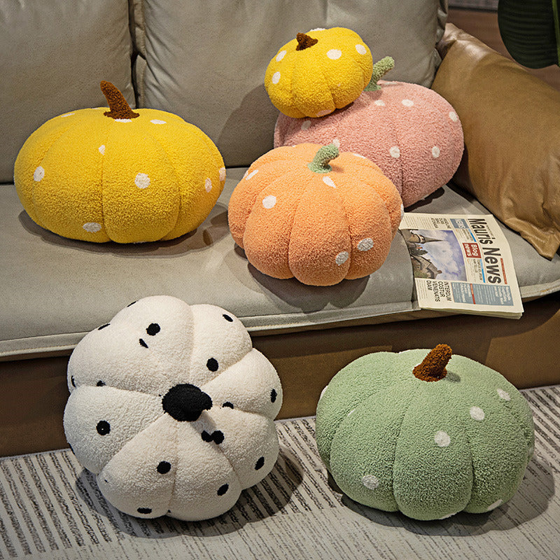 Polka Dot Pumpkin Throw Pillow