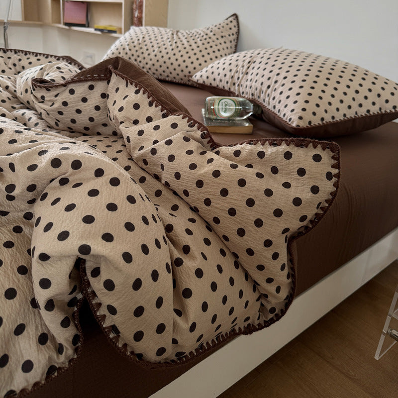Crinkle Cotton Polka Dot Bedding