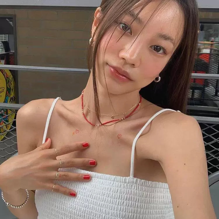 Red Beaded Retro Choker Necklace