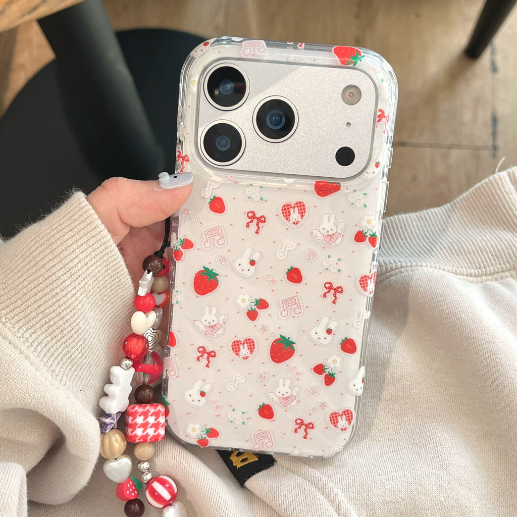 Strawberry Bunny Bow iPhone Case