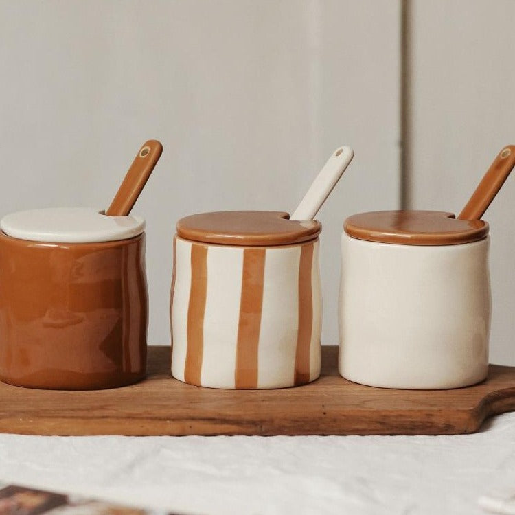 Striped Ceramic Seasoning Jar Set - Modomu