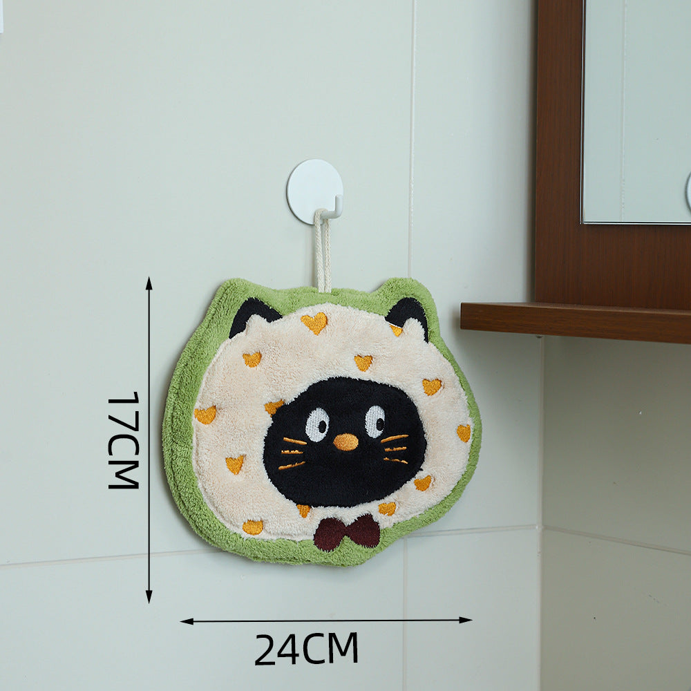 Cartoon Hanging Hand Towel - Kitten and Bear - Modomu