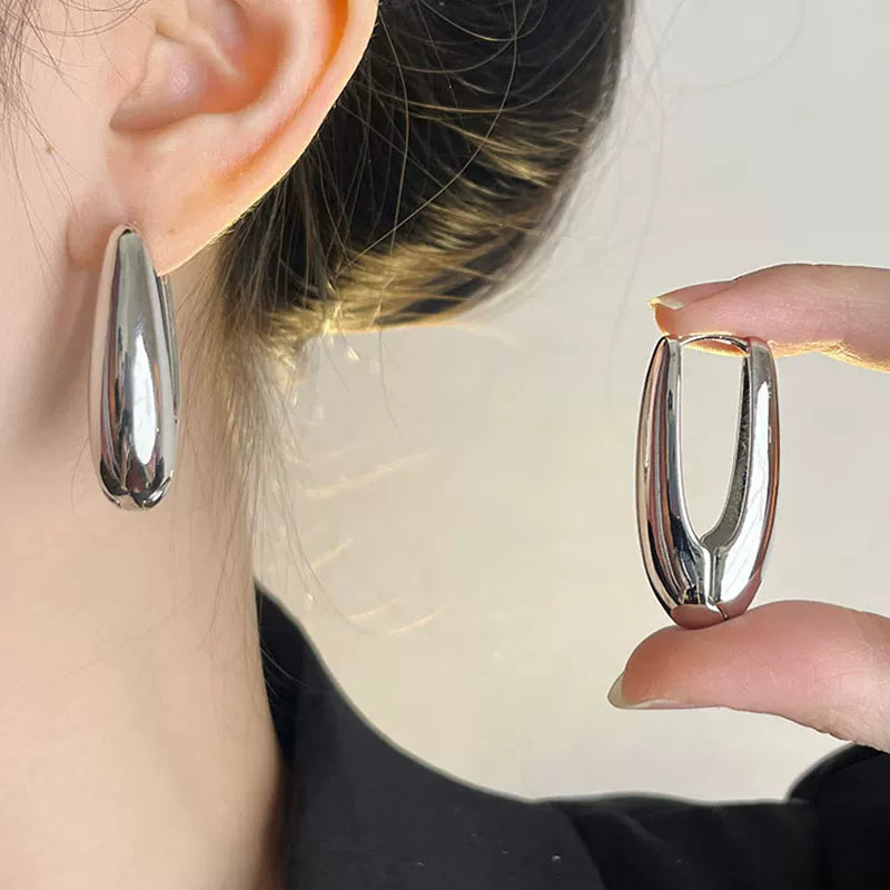 Retro Water Drop Hoop Earrings